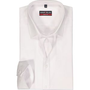 MARVELIS - Heren Overhemd - Wit - Poplin - Lange Mouwen