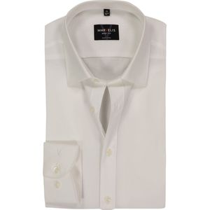 Marvelis - Overhemd - Lichtbeige - 100% Katoen - Lange Mouw, Modern Kent Kraag, Uni Popeline