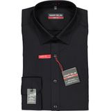 MARVELIS - Body Fit - Overhemd - Zwart - Strijkvriendelijk - Boordmaat: 39