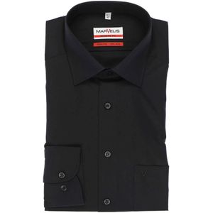 MARVELIS - Modern Fit - Overhemd - Zwart - Strijkvrij