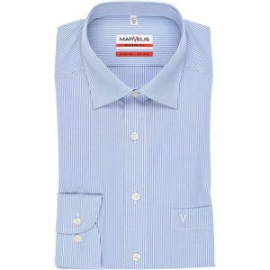 MARVELIS - Modern Fit - Overhemd - Blauw - 100% Katoen, Strijkvrij