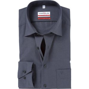 MARVELIS - Modern Fit - Overhemd - Antraciet - Strijkvrij, 100% Katoen