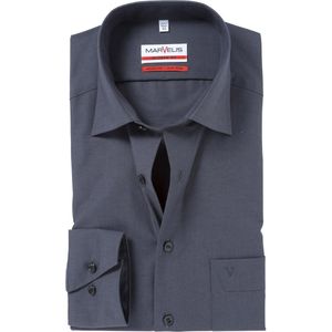 MARVELIS - Modern Fit - Overhemd - Antraciet - Strijkvrij, 100% Katoen