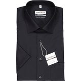 MARVELIS - Comfort Fit Overhemd - Korte Mouw - Zwart - 100% Katoen - Strijkvrij