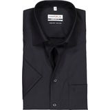 MARVELIS - Comfort Fit Overhemd - Korte Mouw - Zwart - 100% Katoen - Strijkvrij