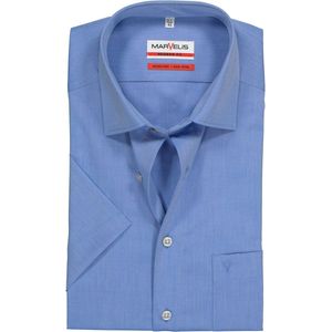 MARVELIS - Overhemd - Blauw - Korte Mouwen - Kent Kraag
