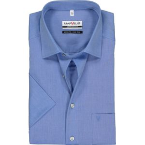 MARVELIS - Comfort Fit Overhemd - Korte Mouw - Blauw - Strijkvrij
