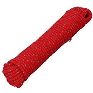 HELPMATE - 5 mm rood reflecterend nylon touw - veelzijdig touw voor doe-het-zelvers en outdooractiviteiten - geschikt als spantouw, tenttouw, waslijn en andere -