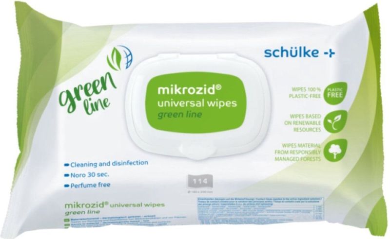 Mikrozid - Universele Desinfectie Doekjes - Green Line - Parfumvrij - 114 stuks