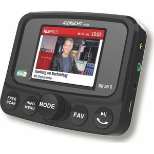Albrecht - DR 56 C - DAB+ Autoradiotuner - Zwart - Kleurendisplay