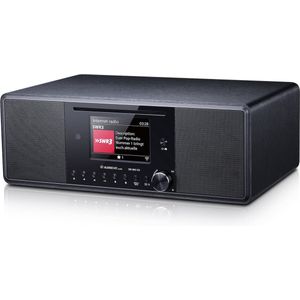 Albrecht DR 895 Compact CD DAB+/FM/internet/CD 27895 zwart met 4 inch kleurendisplay, stereomuziek en podcast-streaming, USB, app-besturing