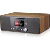 Albrecht DR 895 CD compact systeem, DAB+/FM/Internet/CD, 27896, walnoot, met 4 inch kleurendisplay, stereo muziek en podcast streaming, USB, app-besturing