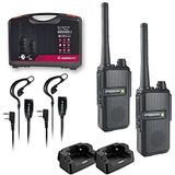 Albrecht Tectalk Worker 3, 2-delige kofferset, 29825, PMR446-radio's, robuuste walkietalkies voor bouwplaats, veiligheid, werking, outdoor, incl. accessoires