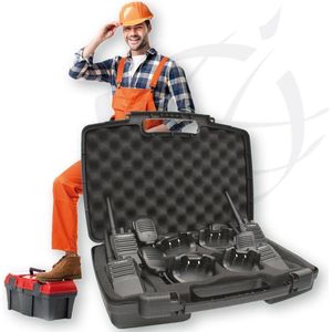 Albrecht Radio Tectalk Arbeider 2 Set van 4 (10 km), Walkietalkie, Zwart