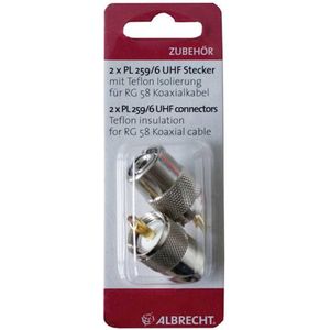 Albrecht Audio PL-stekker - PL259/6 - Twee Blisterset - Robuust voor RG58/u-Kabel