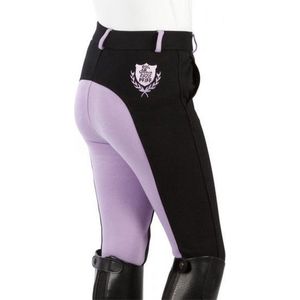 PFIFF - 101249 - Rijbroek - Zwart/Lila - Volledig Bekleed, Kinderen, Maat 152, Elastisch Katoen