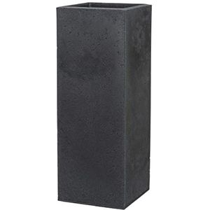 Scheurich C-Cube High, hoge pot van kunststof, stony zwart, 26 cm lang, 26 cm breed, 70 cm hoog, 9 l vol.