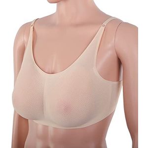 1 Paar Siliconen Druppelvormig Nep Borsten Met Ondergoed Set Travestie Travestieten Transgender Prothetische Borsten Beha Comfortabele Stretch Stof Mesh Flesh-500g