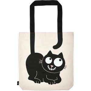 moses. Ed, the Cat Shopper Carry me, draagtas van 100% katoen, stoffen tas voor boodschappen, kantoor of universiteit, natuur, zwart, 39 x 42 cm, Hedendaags