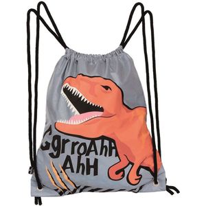 moses. 40237 gymtas T-rex l sporttas met dinosaurusmotief voor kinderen l reflecterende sporttas voor meer zichtbaarheid in het donker, grijs, oranje, eenheidsmaat