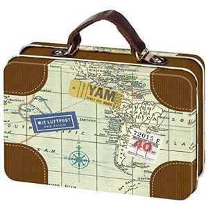 Moses Fernweh Mini-reiskoffer | reisopslag | voor geldgeschenken, metaal, meerkleurig, 10,5 x 7,3 x 3,8 cm
