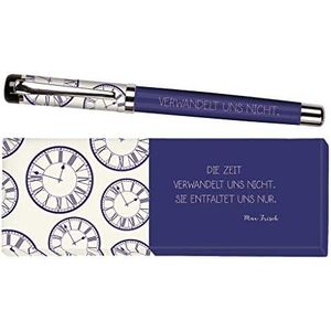 moses. Libri_x Max Fresh Balpen, metalen pen met blauwe vulling, bedrukt met citaat van Max Frisch, in geschenkdoos, 1 stuk (1 stuk)