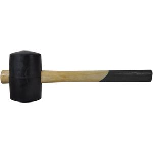 SW-Stahl 50702L rubberhamer 500 g I lichtgewicht rubberen hamer houten handvat I hamer voor meubelreparatie