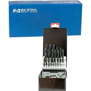 SW-Stahl 80425L HSS-set 25-delig 1-13 mm in metalen cassette