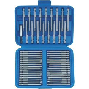 SW-Stahl universele bitset 50-delig, extra lange versie, 1/4 standaard en speciale bits, 04145L