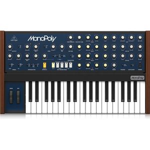 Behringer Monopoly 4-voice-polyfonie-synthesizer met 37 toetsen in volledige grootte, 4 VCO, VCF, 2 LFO, 2 surround-synchronisatie, cross-modulatie en arpegiator