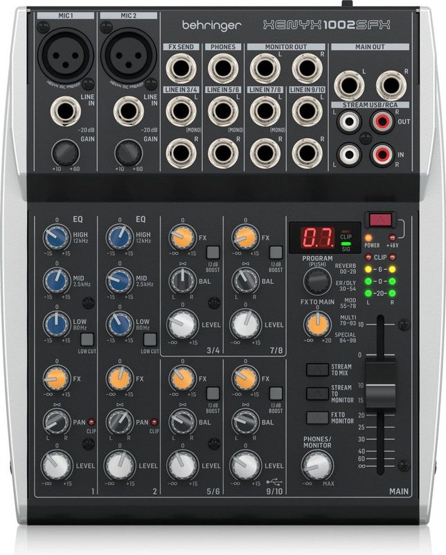 Behringer - Xenyx 1002SFX - Mengtafel - Zwart - Analoge Mixer