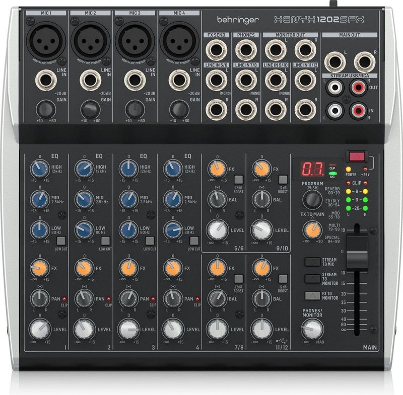 Behringer - XENYX 1202SFX - Analoge Mixer - Zwart - USB-interface