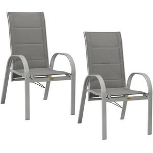 MERXX Tuinstoel Amalfi Deluxe gasdrukveer set van 2, aluminium/textiel, verstelbaar (set, 2 stuks)