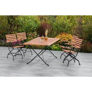 MERXX Tuin-eethoek Kasteeltuin 4 klapstoelen en klaptafel (5-delig)