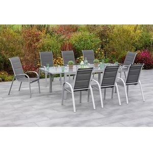 MERXX Tuin-eethoek Amalfi di lusso 6 fauteuils met tafel (7-delig)