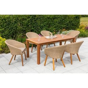 MERXX Tuin-eethoek Arrone 6 fauteuils met tafel (7-delig)