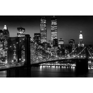 New York Brooklyn Bridge poster zwart/wit foto Manhattan New York 91,5 x 61 cm