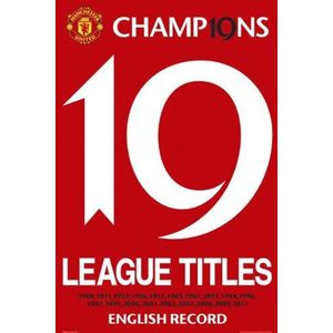 Empire 393975 Voetbal - Manchester United - 19 titels - Sport Poster Manchester United Voetbal - Grootte 61 x 91,5 cm