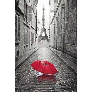empireposter 737915 Parijs - Frankrijk - paraplu - Eiffeltoren - Poster Print - Afmetingen 61 x 91,5 cm, papier, meerkleurig, 91,5 x 61 x 0,14 cm