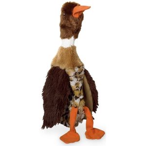 Nobby Platte pluche eend met bruine kop, 34 cm