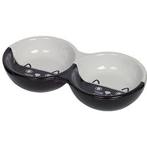 Nobby Kattenbak ""Face"" van keramiek, 22 x 11,5 x 3,5 cm, zwart/wit