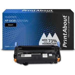PrintAbout huismerk Toner 643A (Q5950A) Zwart Geschikt voor HP