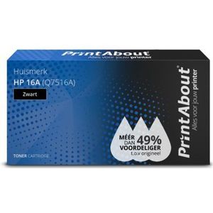 PrintAbout  Toner 16A (Q7516A) Zwart geschikt voor HP