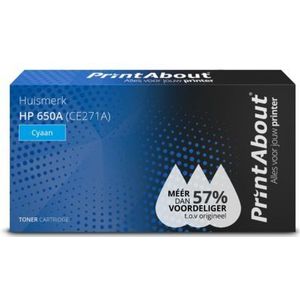 PrintAbout  Toner 650A (CE271A) Cyaan geschikt voor HP