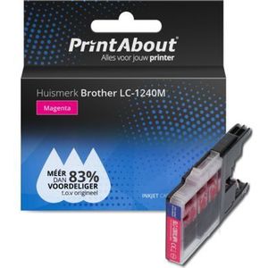 PrintAbout  Inktcartridge LC-1240M Magenta geschikt voor Brother