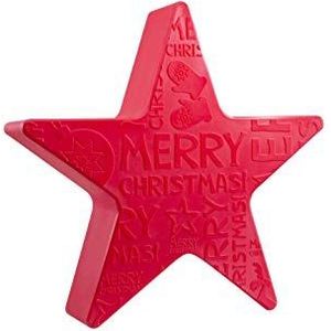 8 seasons design | Verlichte kerstversiering ster Shining Star 'Merry Christmas' (E27, Ø 60 cm, IP44, voor binnen en buiten) rood