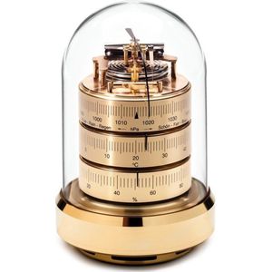Barigo 3025DDMS messing stolpmodel weerstation baro-/thermo-/hygrometer - 16 cm hoog