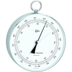 Barigo 1310 barometer - messing verchroomd - chroom - precisiewerk Ø 13 cm