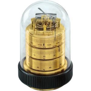 Barigo 3025 stolpmodel weerstation baro-/thermo-/hygrometer messing - 16 cm hoog