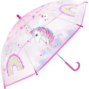 BB meisje paraplu transparant 70 cm Eenhoorn